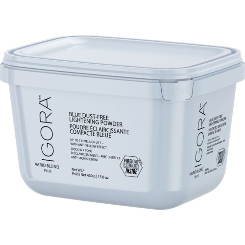 Polvo Decolorante Compacto Azul Schwarzkopf Igora Vario Blond Plus 7 Tonos 450g
