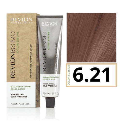 Tinte Revlonissimo Color Sublime (sin amoniaco y vegano)  6.21 Rubio Oscuro Irisado Ceniza 75 ml Revlon