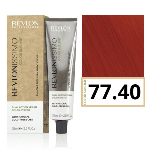 Tinte Revlonissimo Color Sublime (sin amoniaco y vegano) 77.40 Rubio Medio Cobrizo Intenso 75 ml Revlon