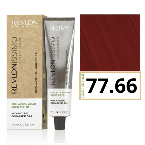 Tinte Revlonissimo Color Sublime (sin amoniaco y vegano) 77.66 Rubio Medio Rojo Púrpura Muy Intenso 75 ml Revlon