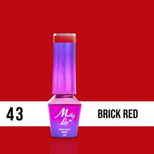 Esmalte semipermanente Brick Red 43 10ml Molly Lac Esmalte semipermanente Brick Red 43 10ml Molly Lac