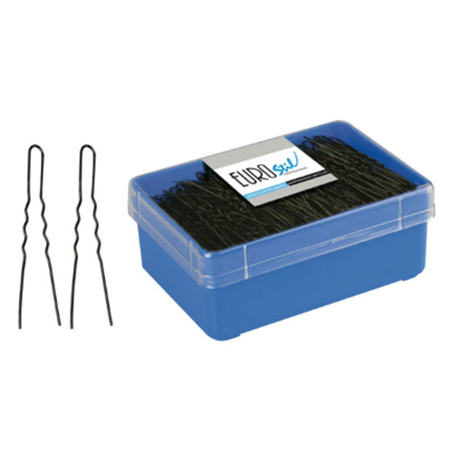Caja 400 Horquillas Onduladas Invisibles en Negro Eurostil de 55mm