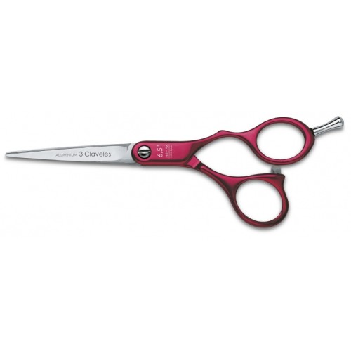 Tijera Duraluminio Roja 6,5"  3Claveles