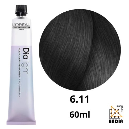 Tinte de Coloración Ácida L'Oreal Professionel Dia Light 6.11 Rubio Oscuro Ceniza Profundo de 60ml Tinte de Coloración Ácida L'Oreal Professionel Dia Light 6.11 Rubio Oscuro Ceniza Profundo de 60ml