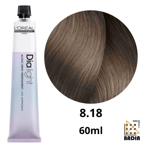 Coloración Ácida L'Oréal Professionnel Dia Light 8.18 Rubio Claro de 60ml