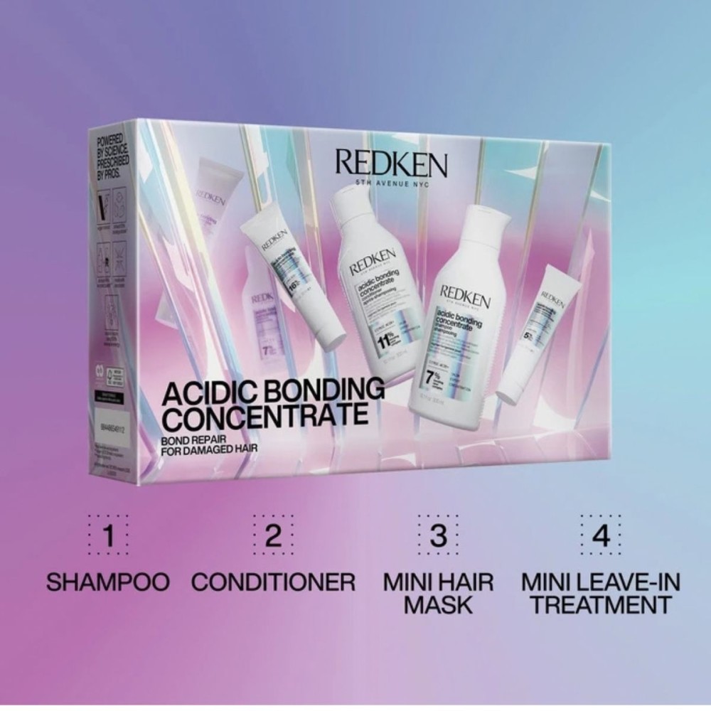 Set Reparador para Cabello Dañado Redken Acidic Bonding Concentrate Holiday Gift Set de 4 Productos Set Reparador para Cabello Dañado Redken Acidic Bonding Concentrate Holiday Gift Set de 4 Productos