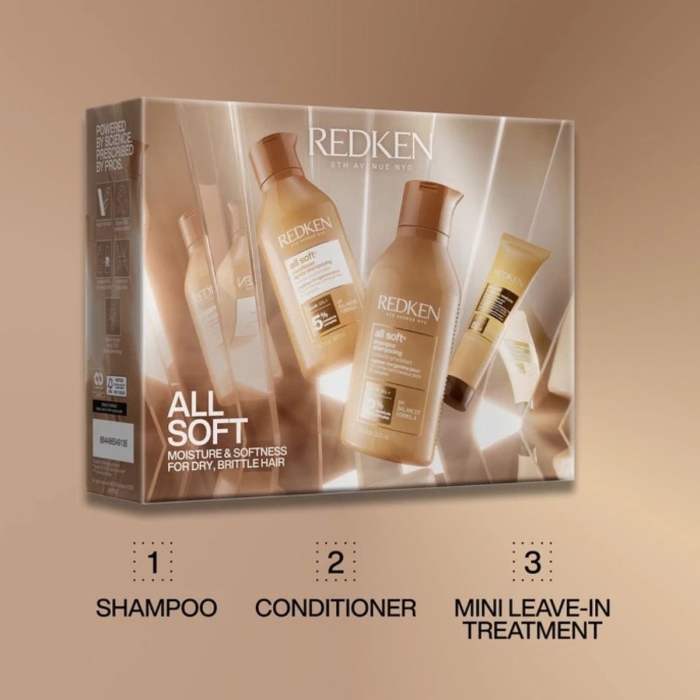 Set Hidratante para Cabello Seco y Quebradizo Redken All Soft Holiday Gift Set de 3 Productos Set Hidratante para Cabello Seco y Quebradizo Redken All Soft Holiday Gift Set de 3 Productos