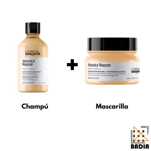 Pack Capilar L'Oréal Professionnel Absolut Repair Duo/26 Champú 300ml + Mascarilla 250ml Pack Capilar L'Oréal Professionnel Absolut Repair Duo/26 Champú 300ml + Mascarilla 250ml