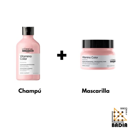 Pack Capilar L'Oréal Professionnel Vitamino Color Duo/26 Champú 300ml + Mascarilla 250ml