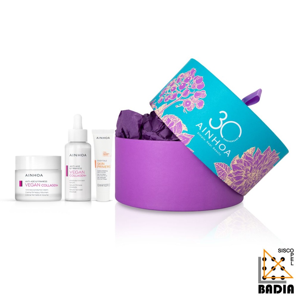 Pack Facial Ainhoa Vegan Collagen+ Firmeza y Volumen Navidad 2026 de 50ml + 50ml + 15ml