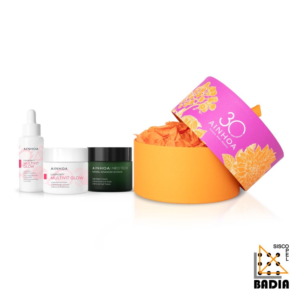 Pack Facial Ainhoa Multivit Glow Ligera y Neo-Tech Navidad 2026 de 3 x 50ml Pack Facial Ainhoa Multivit Glow Ligera y Neo-Tech Navidad 2026 de 3 x 50ml