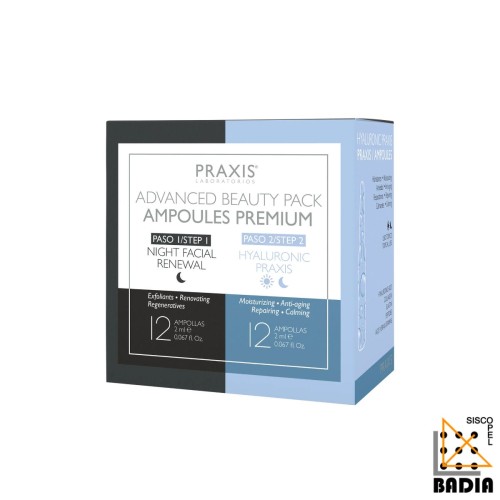Tratamiento Facial Praxis Advanced Beauty Pack Night Facial Renewal + Hyaluronic de 12+12 Ampollas Tratamiento Facial Praxis Advanced Beauty Pack Night Facial Renewal + Hyaluronic de 12+12 Ampollas