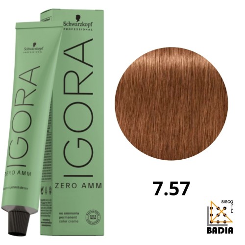 Tinte Permanente Sin Amoniaco Igora Zero AMM 7-57 Rubio Medio Dorado Cobrizo 60ml Schwarzkopf Tinte Permanente Sin Amoniaco Igora Zero AMM 7-57 Rubio Medio Dorado Cobrizo 60ml Schwarzkopf