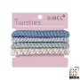 Gomas de Pelo Sibel Twisties Multicolor Azul/Verde de 4 Unidades