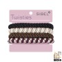 Gomas de Pelo Sibel Twisties Multicolor Marrón/Beige/Negro de 4 Unidades
