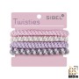 Gomas de Pelo Sibel Twisties Multicolor Rosa/Lila de 4 Unidades