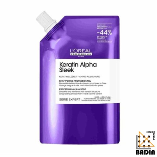 Recarga de Champú L'Oréal Professionnel Keratin Alpha Sleek Sin Sulfatos de 1000ml Recarga de Champú L'Oréal Professionnel Keratin Alpha Sleek Sin Sulfatos de 1000ml