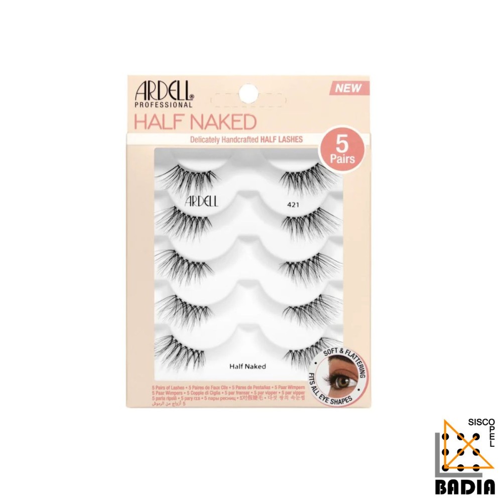 Kit de Pestañas Postizas Ardell Half Naked Lashes 421 de 5 Pares