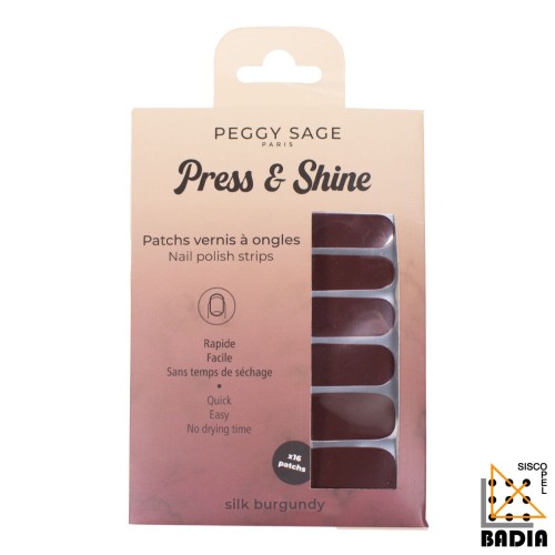 Tiras de Esmalte Peggy Sage Press & Shine Silk Burgundy Tiras de Esmalte Peggy Sage Press & Shine Silk Burgundy