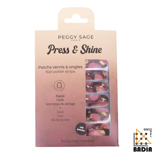 Tiras de Esmalte Peggy Sage Press & Shine Burgundy Marble Tiras de Esmalte Peggy Sage Press & Shine Burgundy Marble