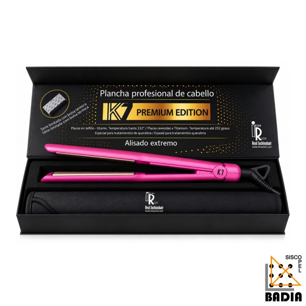 Plancha Profesional Irene Rios K7 Rosa Premium Extra Grande Plancha Profesional Irene Rios K7 Rosa Premium Extra Grande