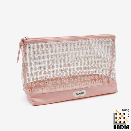 Neceser Floral Impermeable Semitransparente de Gran Capacidad Neceser Floral Impermeable Semitransparente de Gran Capacidad
