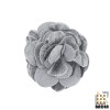 Clip Flor Multiposición de Terciopelo Gris y Marrón