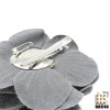 Clip Flor Multiposición de Terciopelo Gris y Marrón