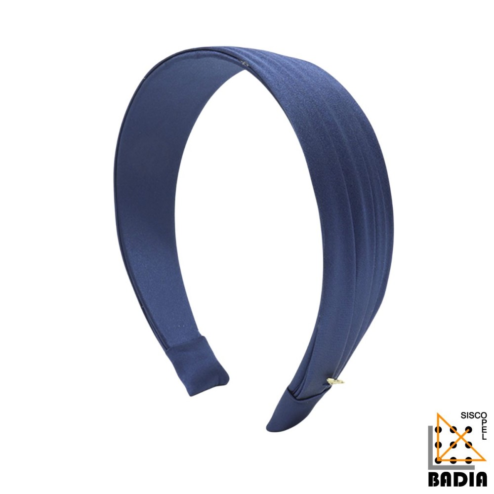Diadema Plisada Satinada Ponette Marrón y Azul