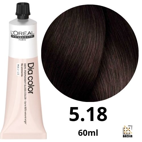 Tinte de Coloración Semipermanente L'Oreal Diacolor Nº5.18 Castaño Claro Ceniza Moca de 60ml Tinte de Coloración Semipermanente L'Oreal Diacolor Nº5.18 Castaño Claro Ceniza Moca de 60ml
