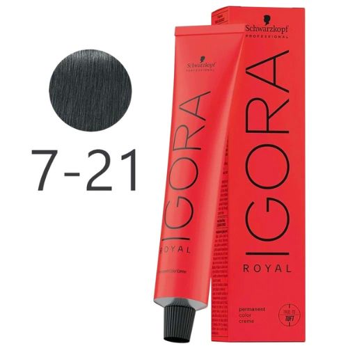 Tinte Permanente Schwarzkopf Igora Royal 7-21 Rubio Medio Humo Ceniza 60ml Tinte Permanente Schwarzkopf Igora Royal 7-21 Rubio Medio Humo Ceniza 60ml