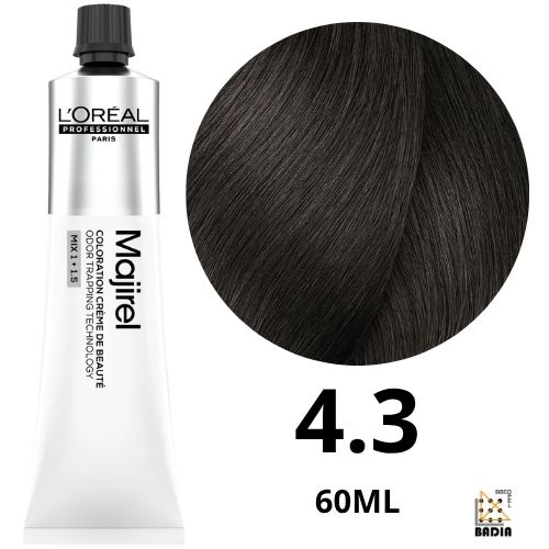 Tinte Permanente L'Oreal Professionel Majirel 4.3 Castaño Medio Dorado de 60ml Tinte Permanente L'Oreal Professionel Majirel 4.3 Castaño Medio Dorado de 60ml