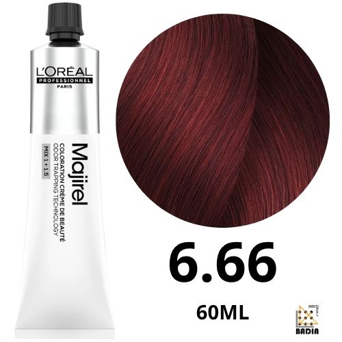 Tinte Permanente L'Oreal Professionel Majirel 6.66 Rubio Oscuro Rojo Intenso de 60ml Tinte Permanente L'Oreal Professionel Majirel 6.66 Rubio Oscuro Rojo Intenso de 60ml