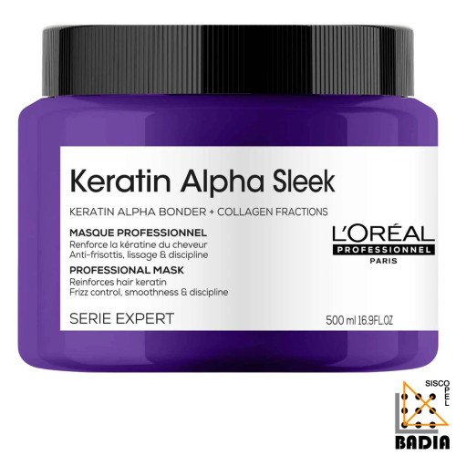 Mascarilla Capilar Anti-Frizz L'Oreal Professionel Keratin Alpha Sleek de 500ml Mascarilla Capilar Anti-Frizz L'Oreal Professionel Keratin Alpha Sleek de 500ml