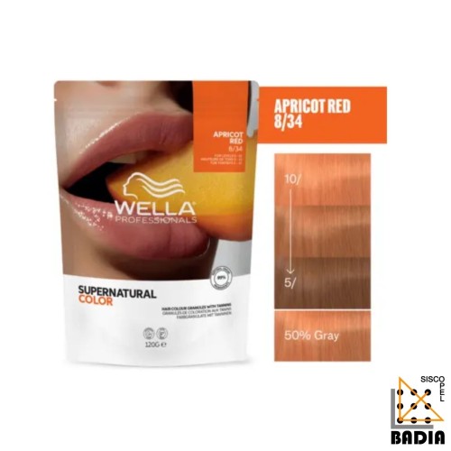 Tinte Vegetal Wella Professionals Supernatural 8/34 Apricot Red de 120g Tinte Vegetal Wella Professionals Supernatural 8/34 Apricot Red de 120g