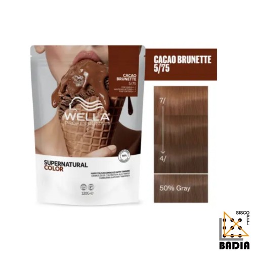 Tinte Vegetal Wella Professionals Supernatural 5/75 Cacao Brunette de 120g Tinte Vegetal Wella Professionals Supernatural 5/75 Cacao Brunette de 120g