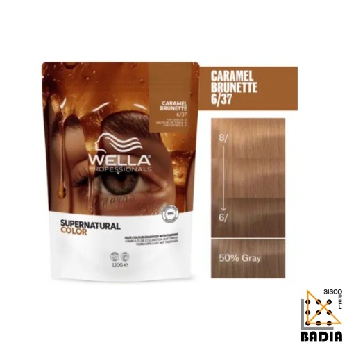 Tinte Vegetal Wella Professionals Supernatural 6/37 Caramel Brunette de 120g Tinte Vegetal Wella Professionals Supernatural 6/37 Caramel Brunette de 120g
