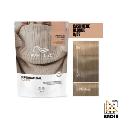Tinte Vegetal Wella Professionals Supernatural 8/07 Cashmere Blonde de 120g Tinte Vegetal Wella Professionals Supernatural 8/07 Cashmere Blonde de 120g