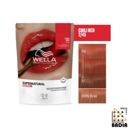 Tinte Vegetal Wella Professionals Supernatural 7/45 Chili Red de 120g Tinte Vegetal Wella Professionals Supernatural 7/45 Chili Red de 120g