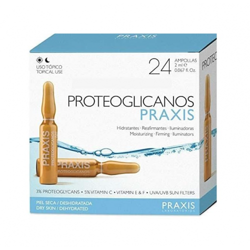 Ampollas hidratantes reafirmantes Proteoglicanos 24 unidades Praxis